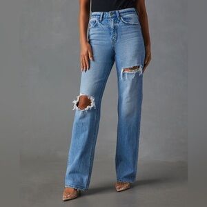 VICI Sequoia Stretch Distressed Straight Leg Jeans